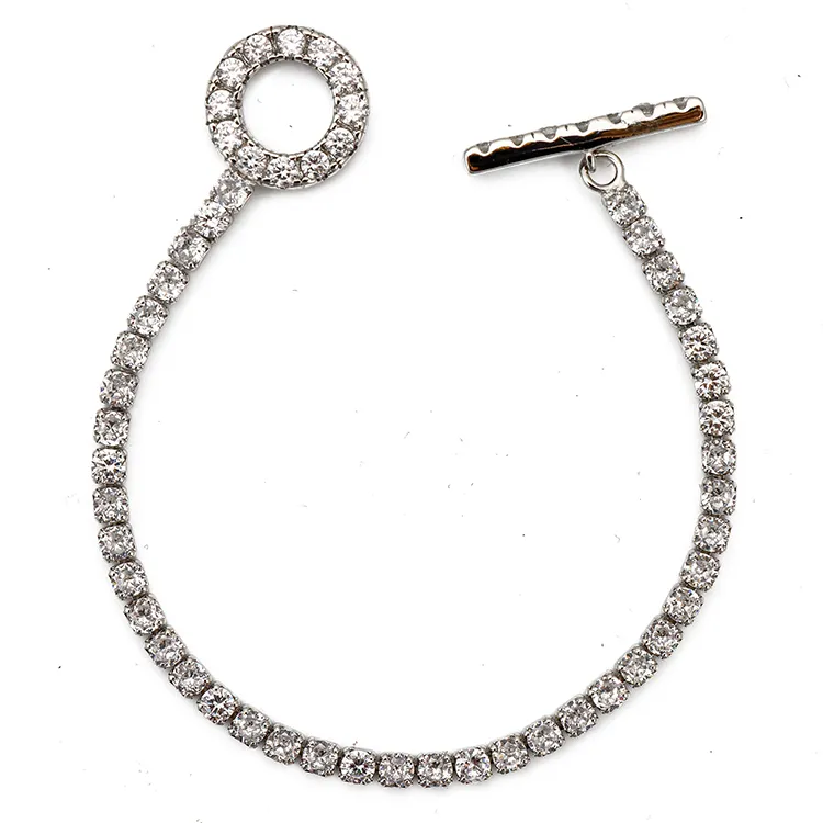 Brass Classic Cubic Zirconia T-Clasp Bracelet Manufacturing