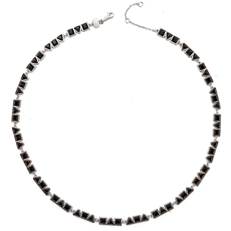 custom Silver-Tone-Strass-Crystal-Necklace