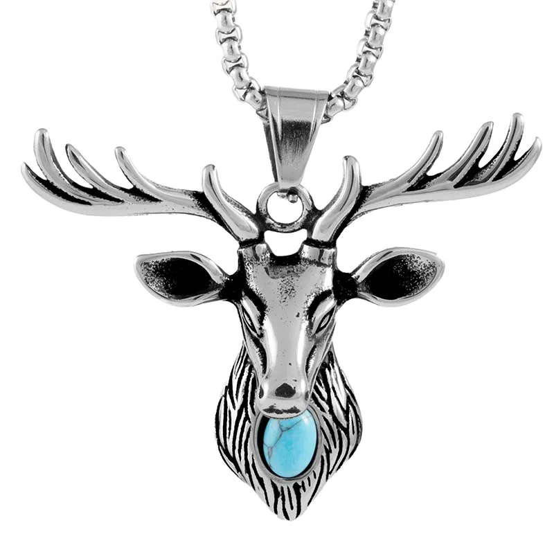 OEM Stainless Steel Elk Hip Hop Pendant Necklace Direct Factory