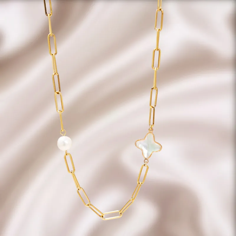 Pearl Paperclip Necklace - Custom Design.