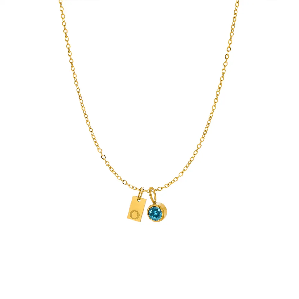 316L Stainless Steel Name Necklace with Birthstone OEM Factory for Brands
