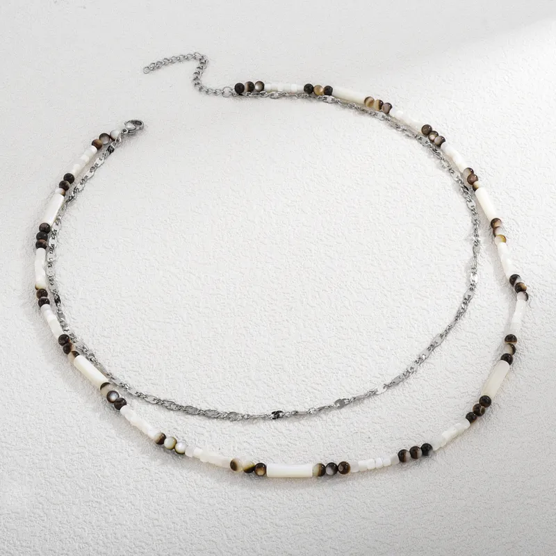 Stainless Steel Double Layer DIY Beaded Chain Necklace ODM Factory for Volume Buyers