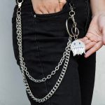 Minimalist Cross Link Ice Face Charm 2 Layers Key Chain with Lobster Clasps for Direct from Factory