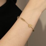 OEM ODM Stainless Steel Daisy Flower Chain Bracelet for Women