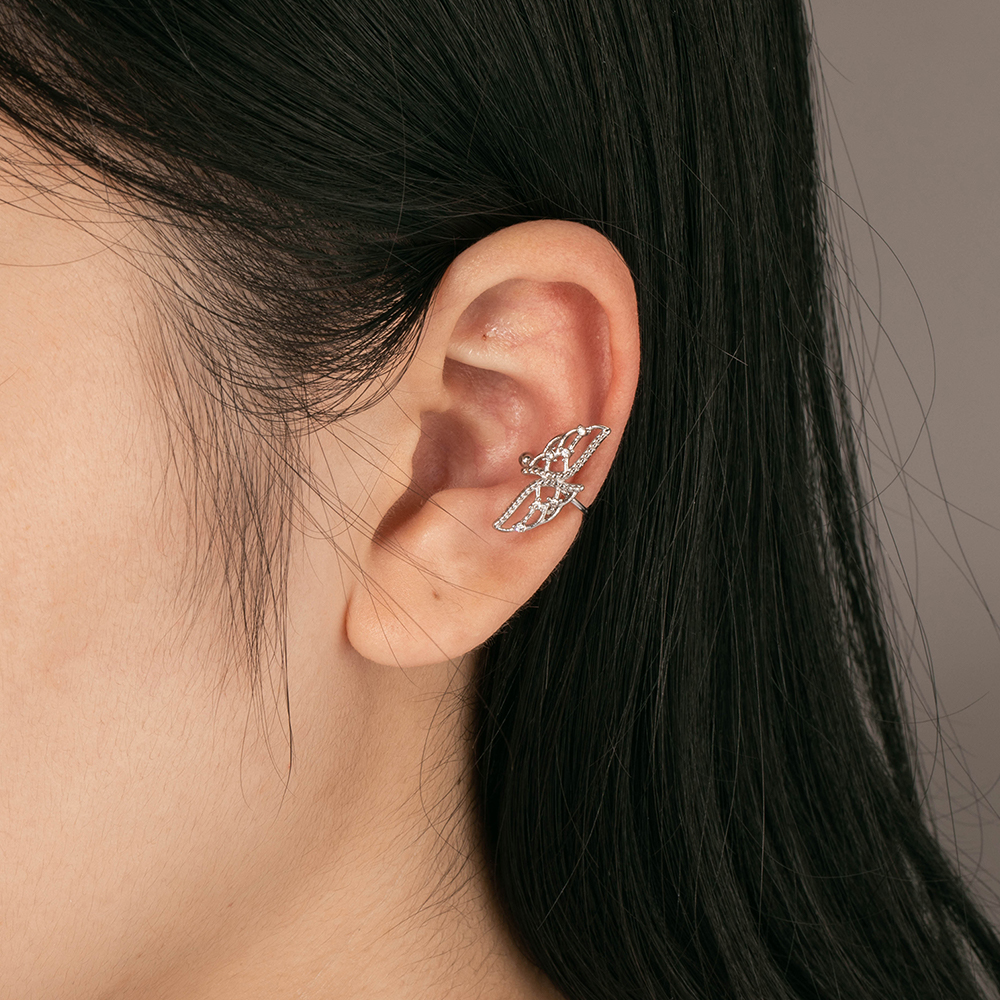 Haosen Customize 304 Stainless Steel Crystal Butterfly Clip-on Earrings Jewelry Manufacturers