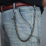 OEM ODM Punk Retro Streetwear Skeleton Charm Cross Jeans Chain