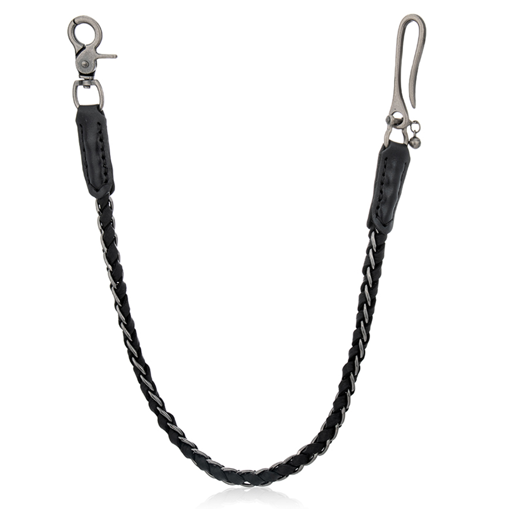 Vintage Zinc Alloy Braided Leather Trousers Chain for Manufacturers