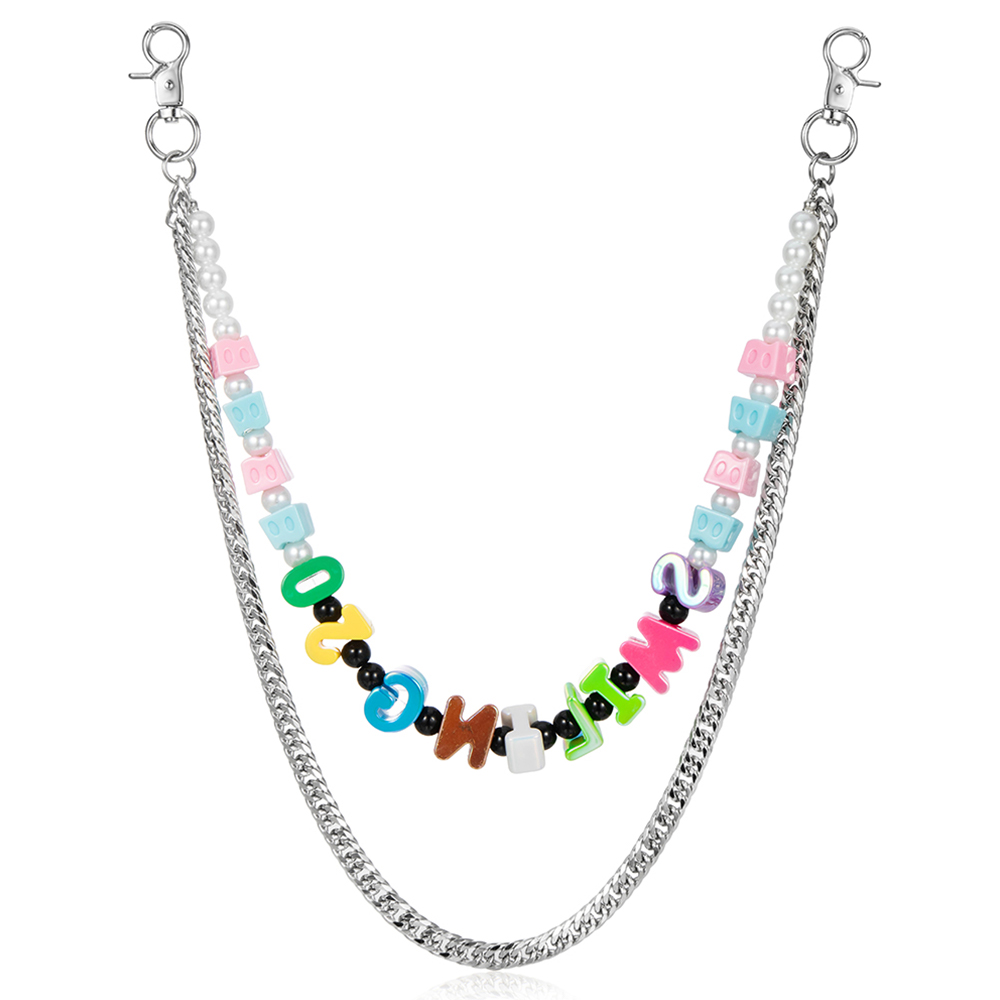 Zinc Alloy Resin Iron Double-layer Jean Chain for Small Brand