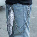 Punk Paisley Bandana Beaded and Loop Chain 2 Layers Jeans Chain for Brands
