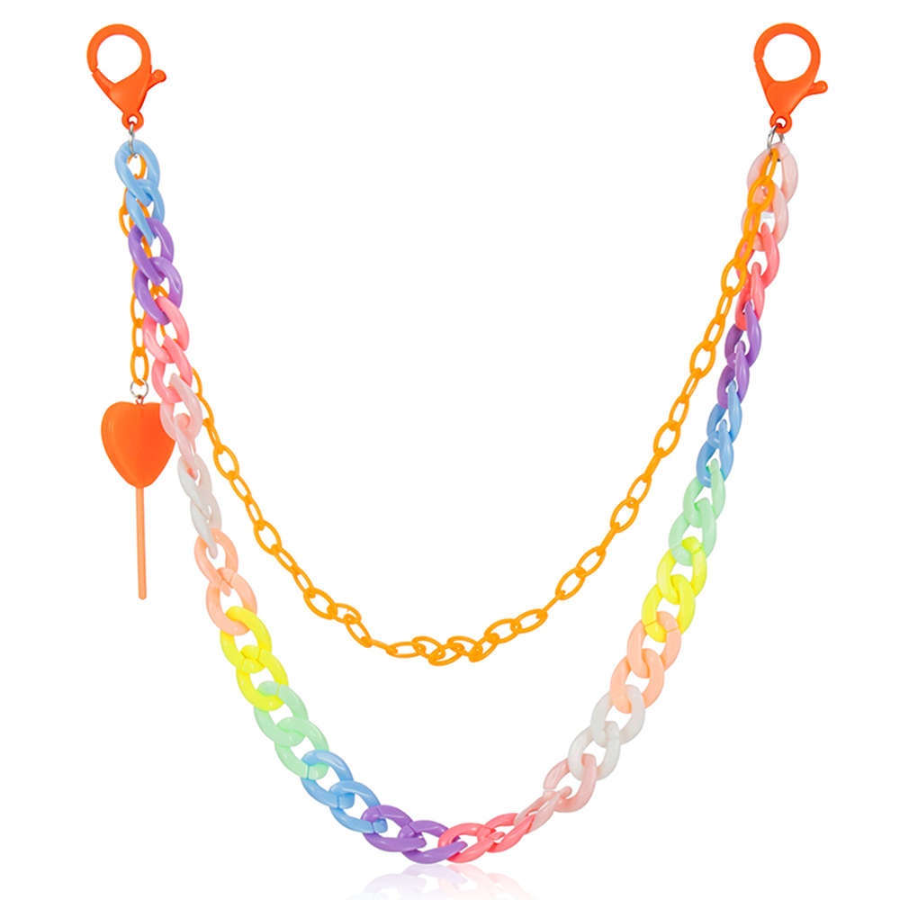 Acrylic Double Layer Rainbow Jean Chain for Factory