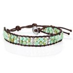 316L stainless steel double-layer green natural stone beaded bracelet custom jewelry supplier for brands