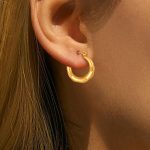 Custom Made Stainless Steel 18K Gold Plated Hoop Earrings for Women