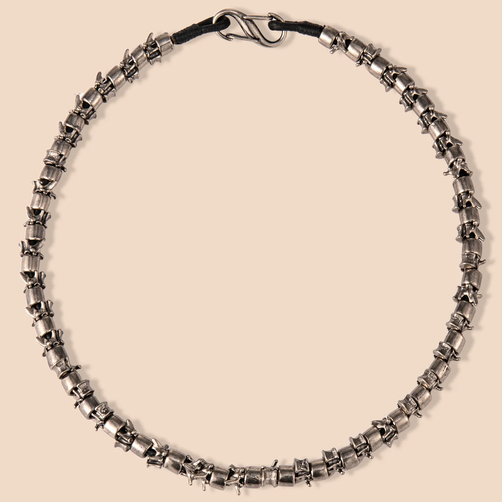 Antique barrel and vertebrae stainless steel chain necklace manufacturer