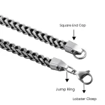 Custom stainless steel foxtail chain necklace accessories manufacturing