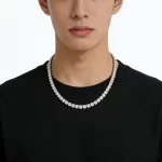 Personalized stainless steel tennis chain necklace with zircon for men