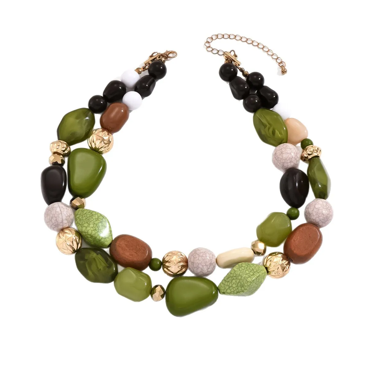 Private Label Partner Bohemian Forest-style Resin Necklace for jewelry brand
