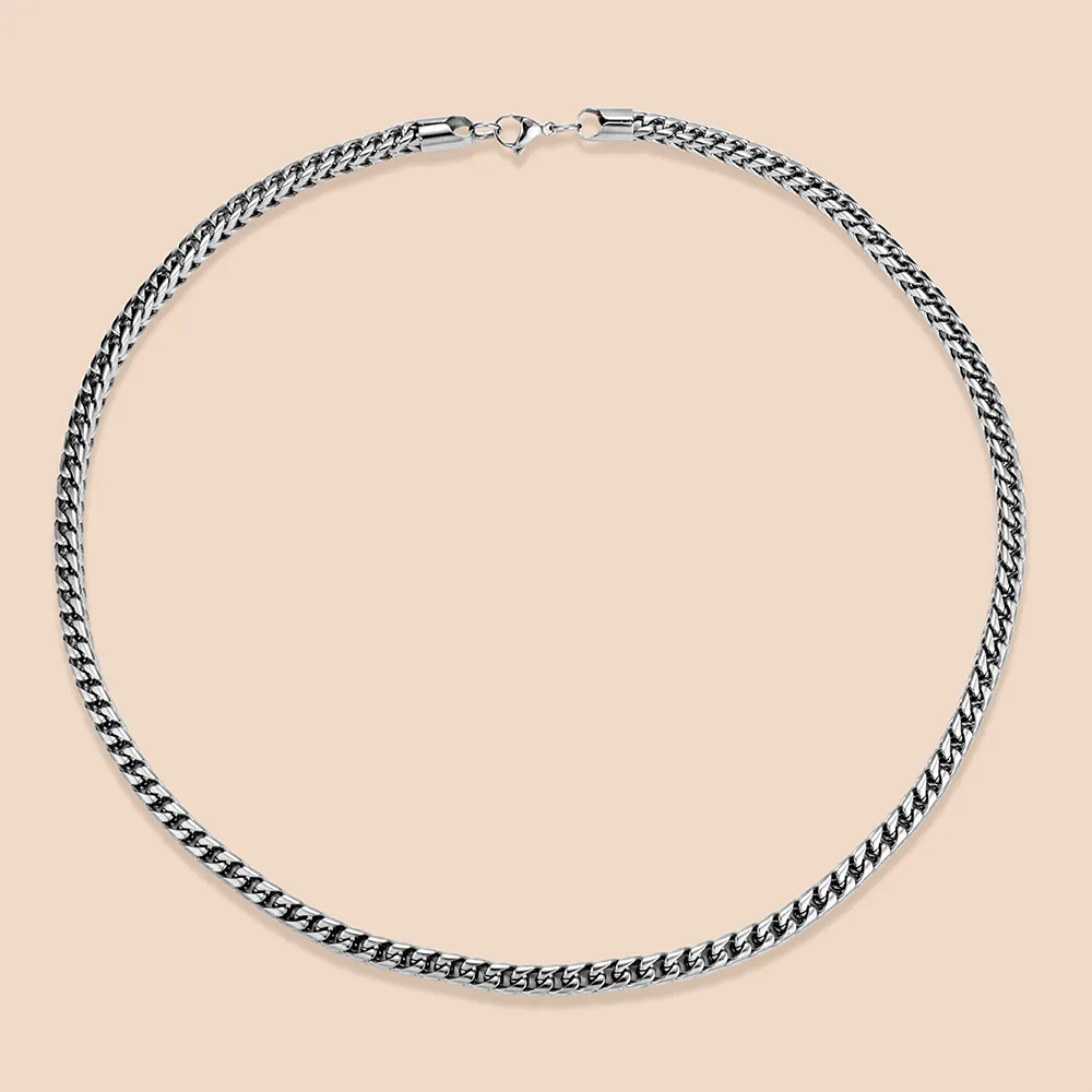 Bulk custom 316L stainless steel square chain necklace best supplier