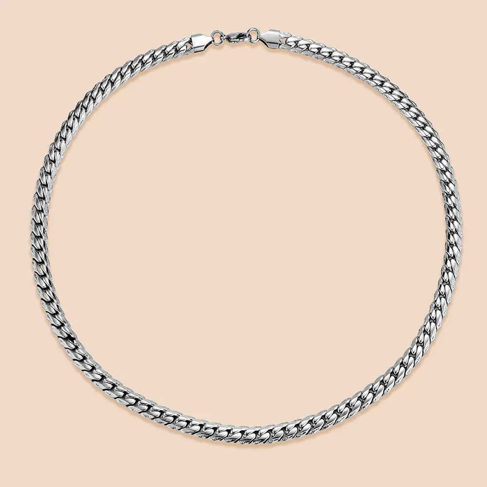 Bulk custom stainless steel curb chain necklace direct factory in China
