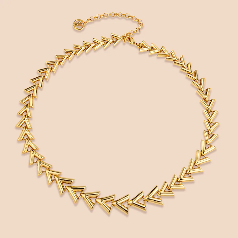 Bulk order gold arrow stainless steel chain necklace direct factory