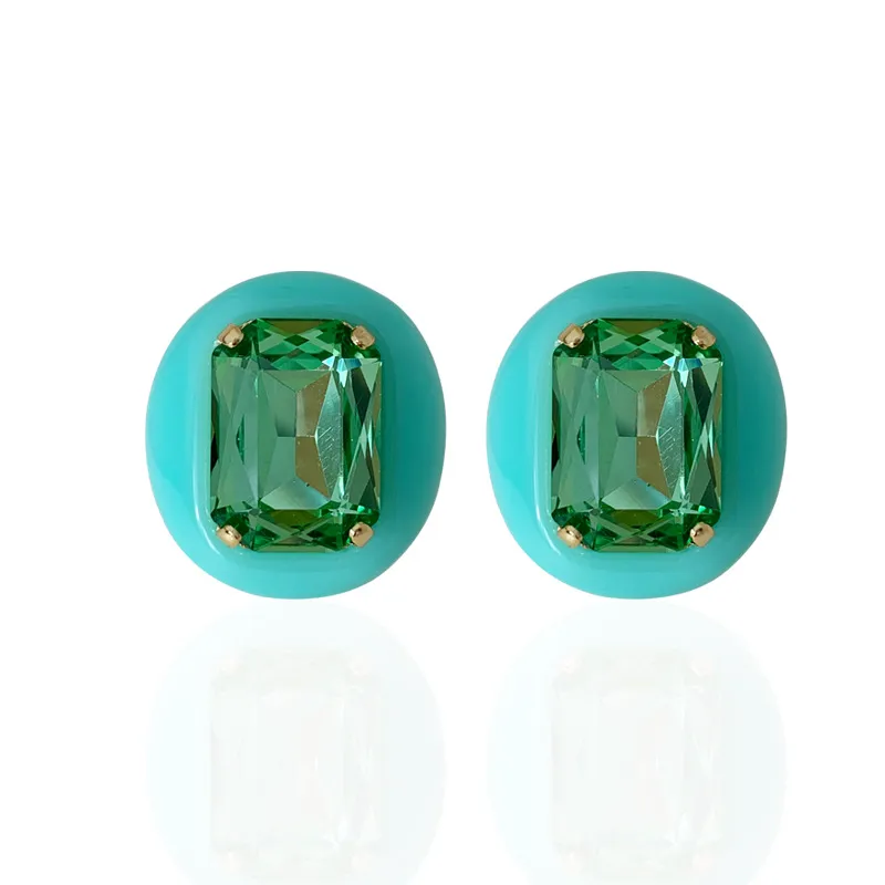 Candy Color Resin Earrings Studs Custom Design OEM Partner for Brands