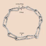 Custom accessories of stainless steel hammered link c hain necklace factory
