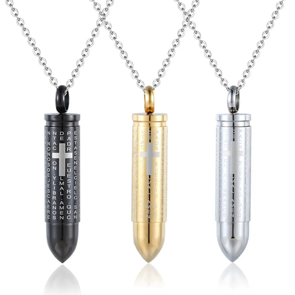 Customizable color of bullet cross locket necklace for start-up jewelry lines