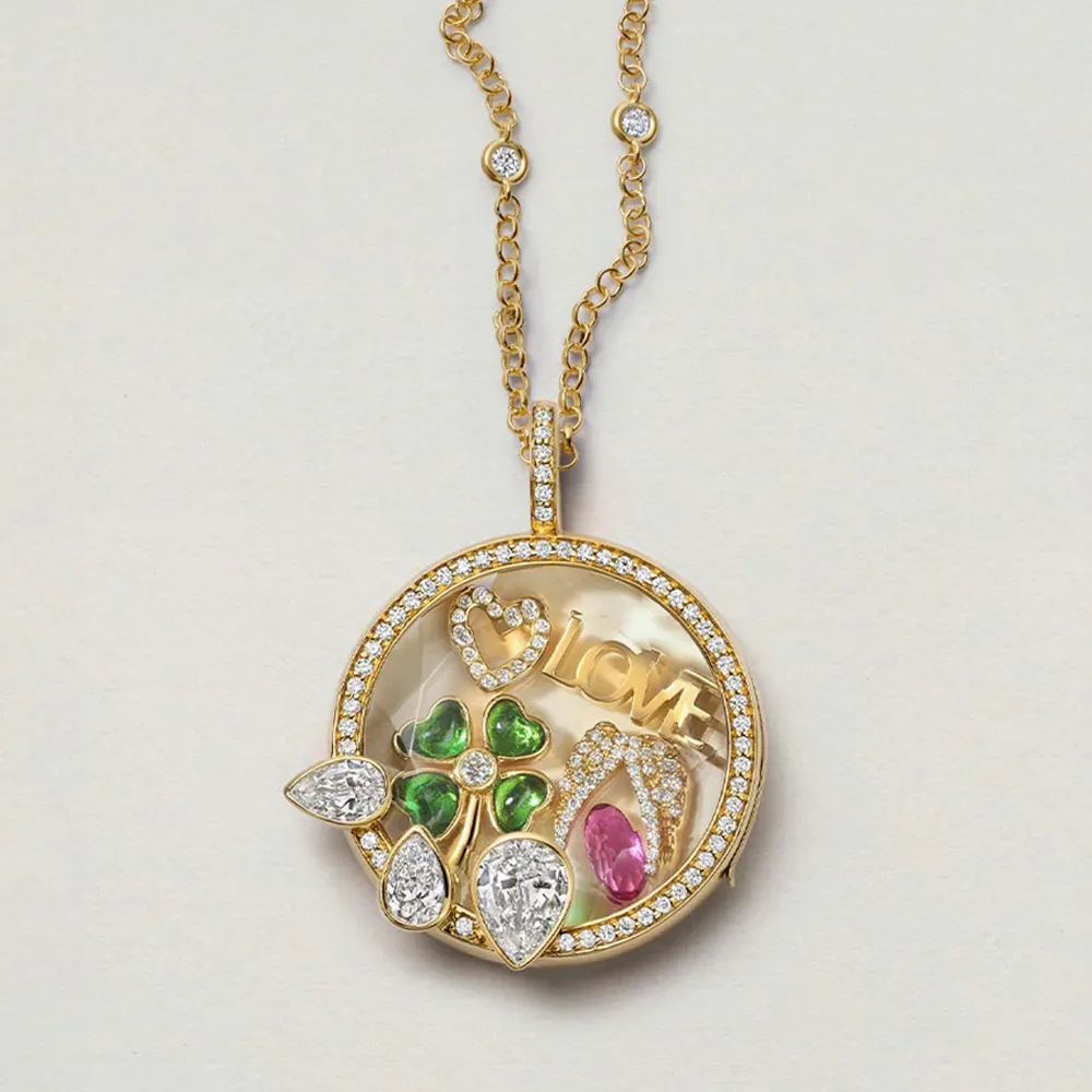 Direct factory charm locket necklace with initial and heart for e-commerce stores