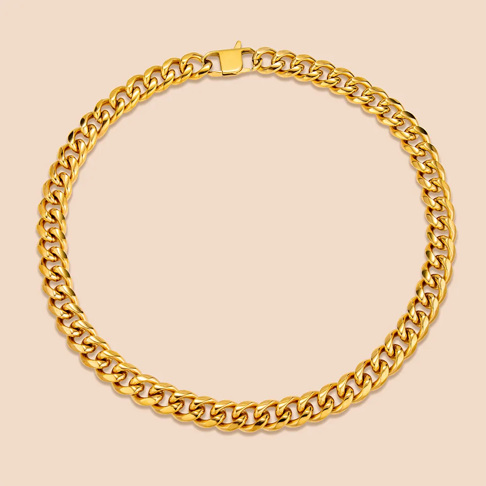 Direct factory gold stainless steel Cuban chain necklace manufacturer