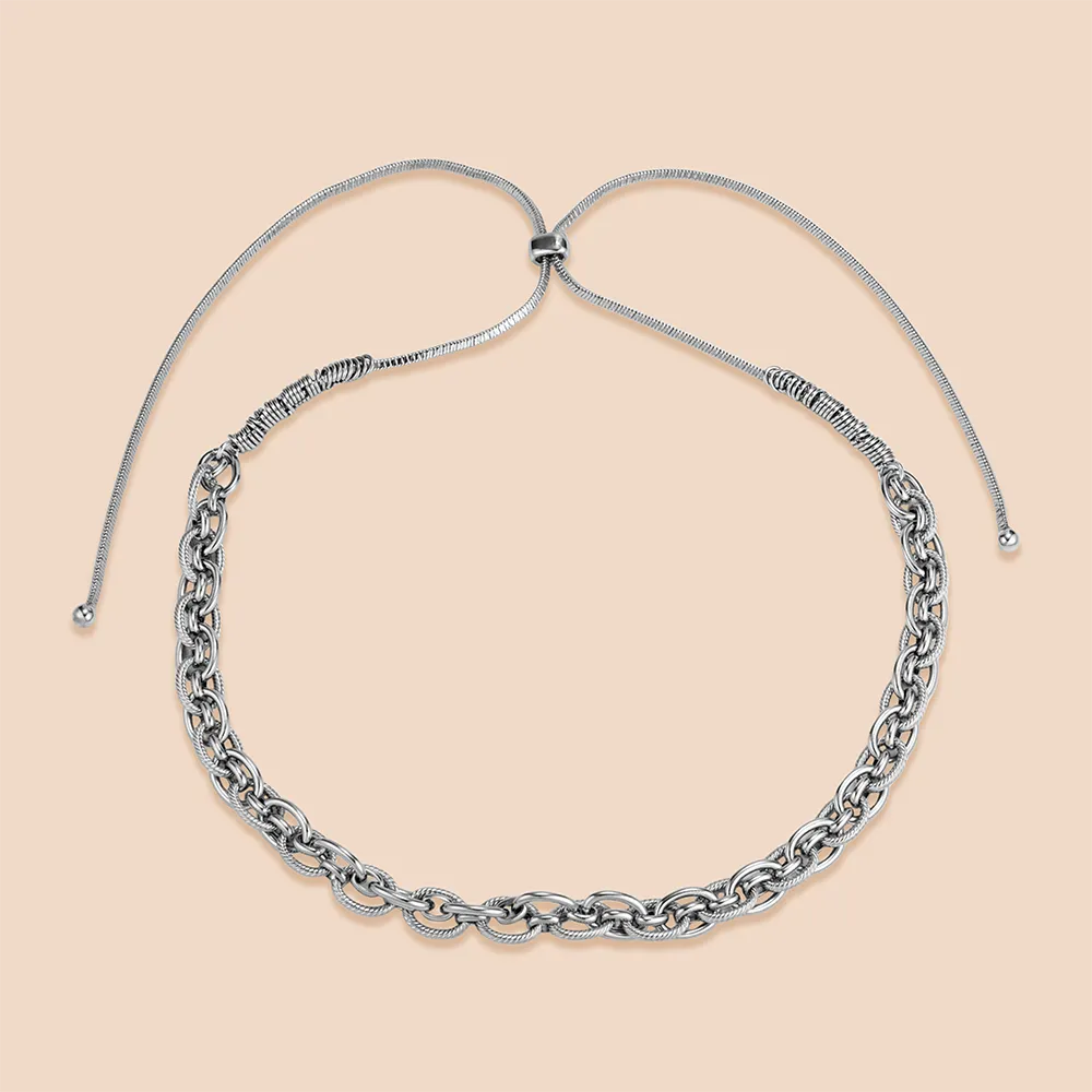Direct source silver adjustable O-chain necklace manufacturing