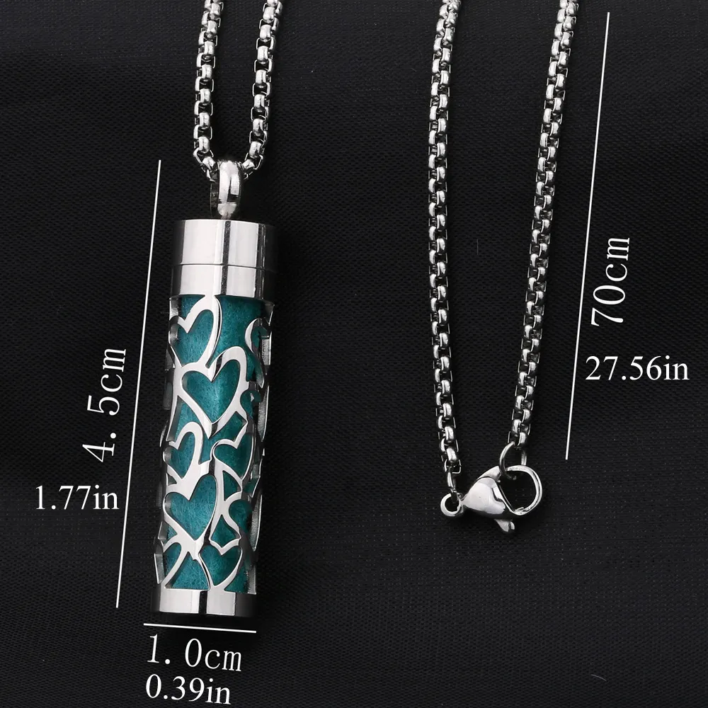ODM size of perfume locket necklace with vertical strip stainless steel