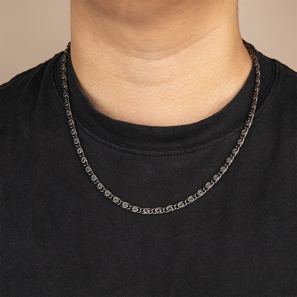 OEM 316L stainless steel byzantine chain necklace for men factory