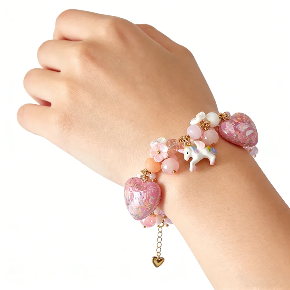 OEM alloy heart charm resin bracelet for private label