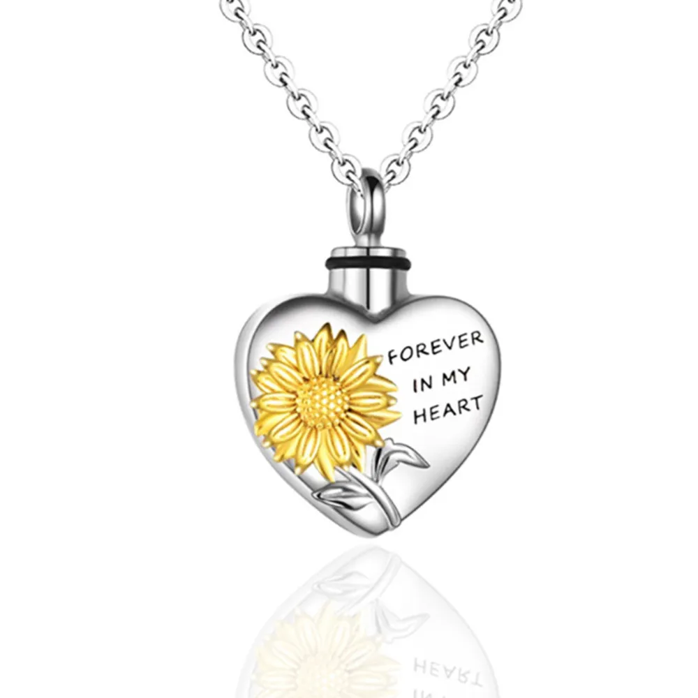 OEM memorial heart folower locket necklace for wholesaler