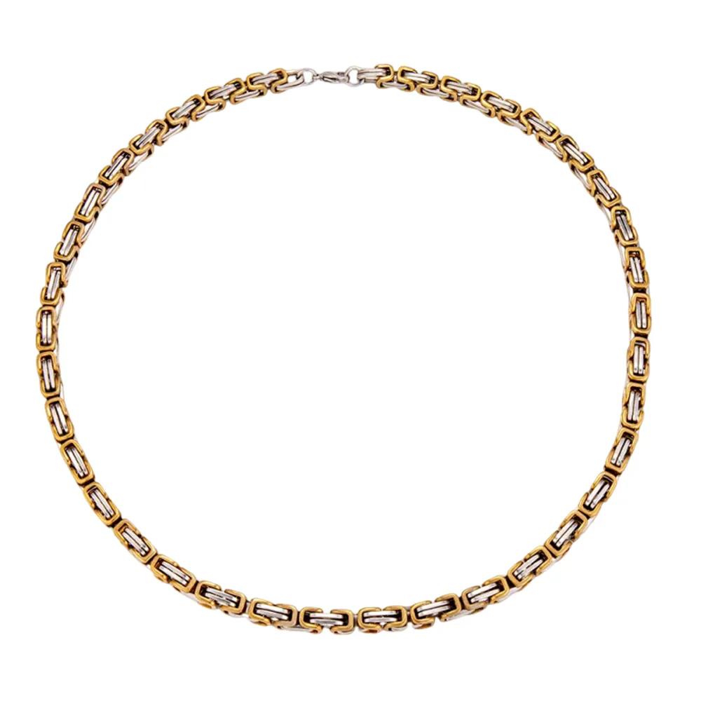 Bespoke two-tone stainless steel biker chain necklace manufacturer