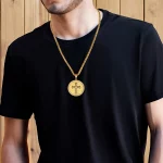 Male round gold-plated cross necklace manufacturing for e-commerce stores