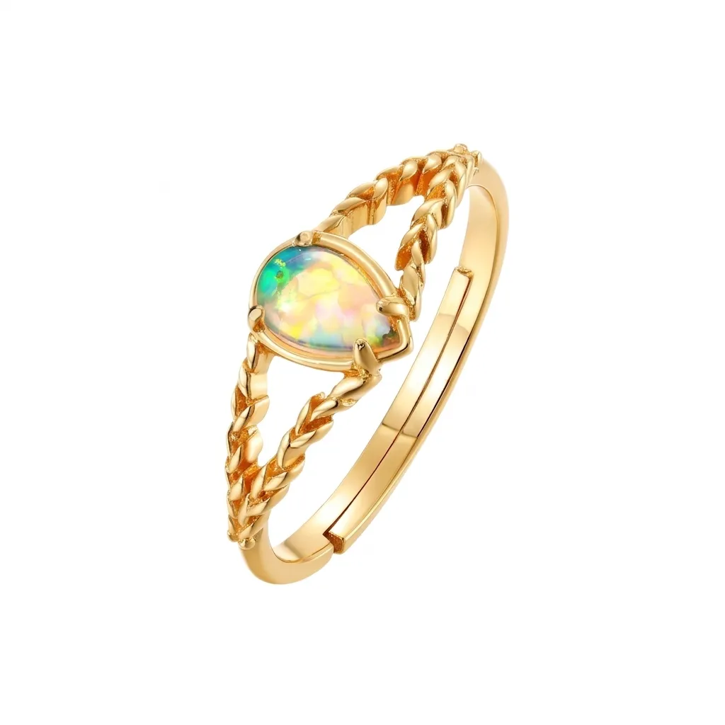 Opal Ring 316L Stainless Steel batch production jewelry source factory for private label