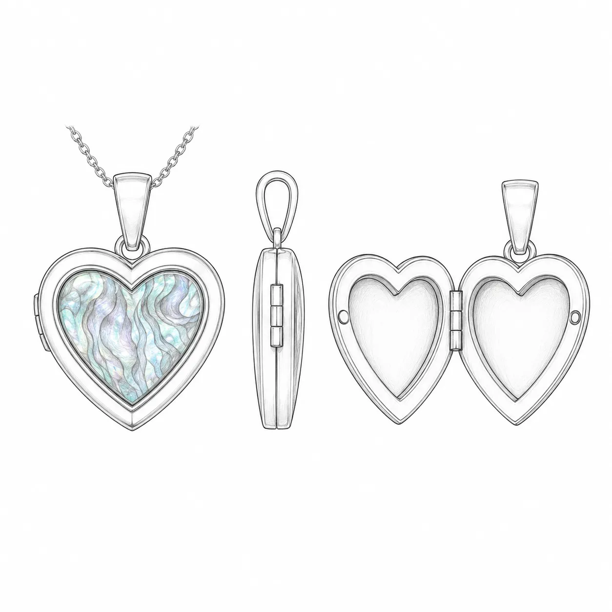 316L Stainless Steel Heart-Shaped Locket Pendant with Interchangeable Photo Insert style. OEM/ODM custom necklacee manufacturer